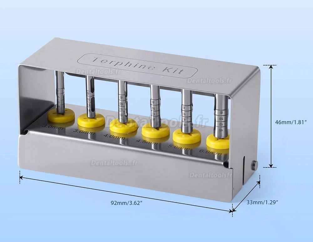 Kit chirurgical de 6 tr&eacute;pans osseux pour implant dentaire